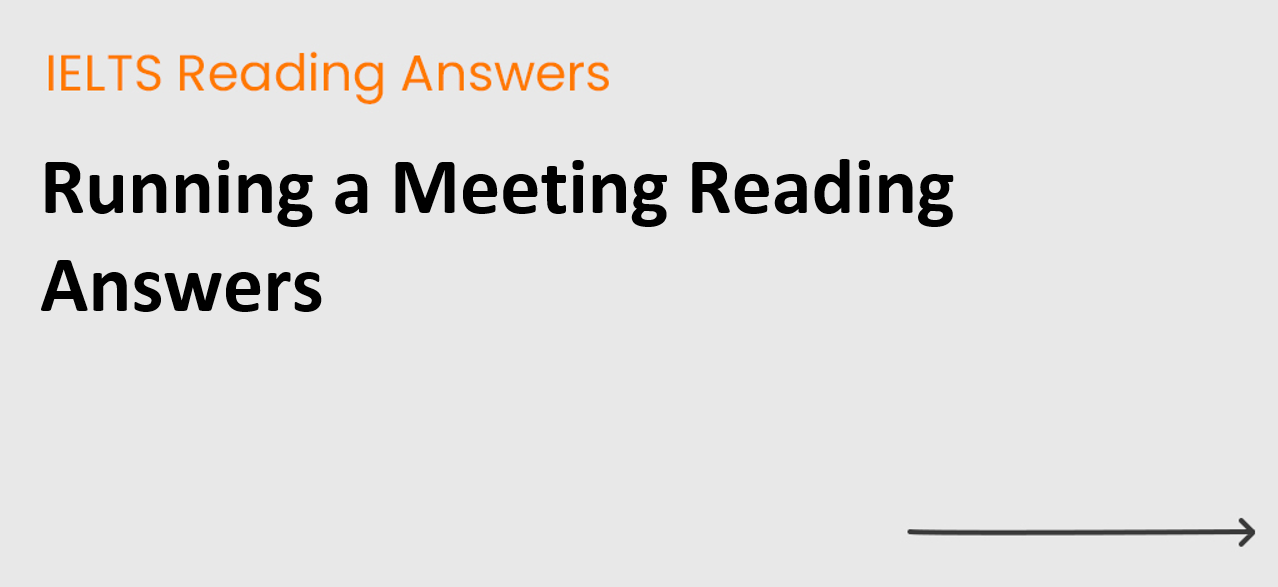 Running a Meeting Reading Answers